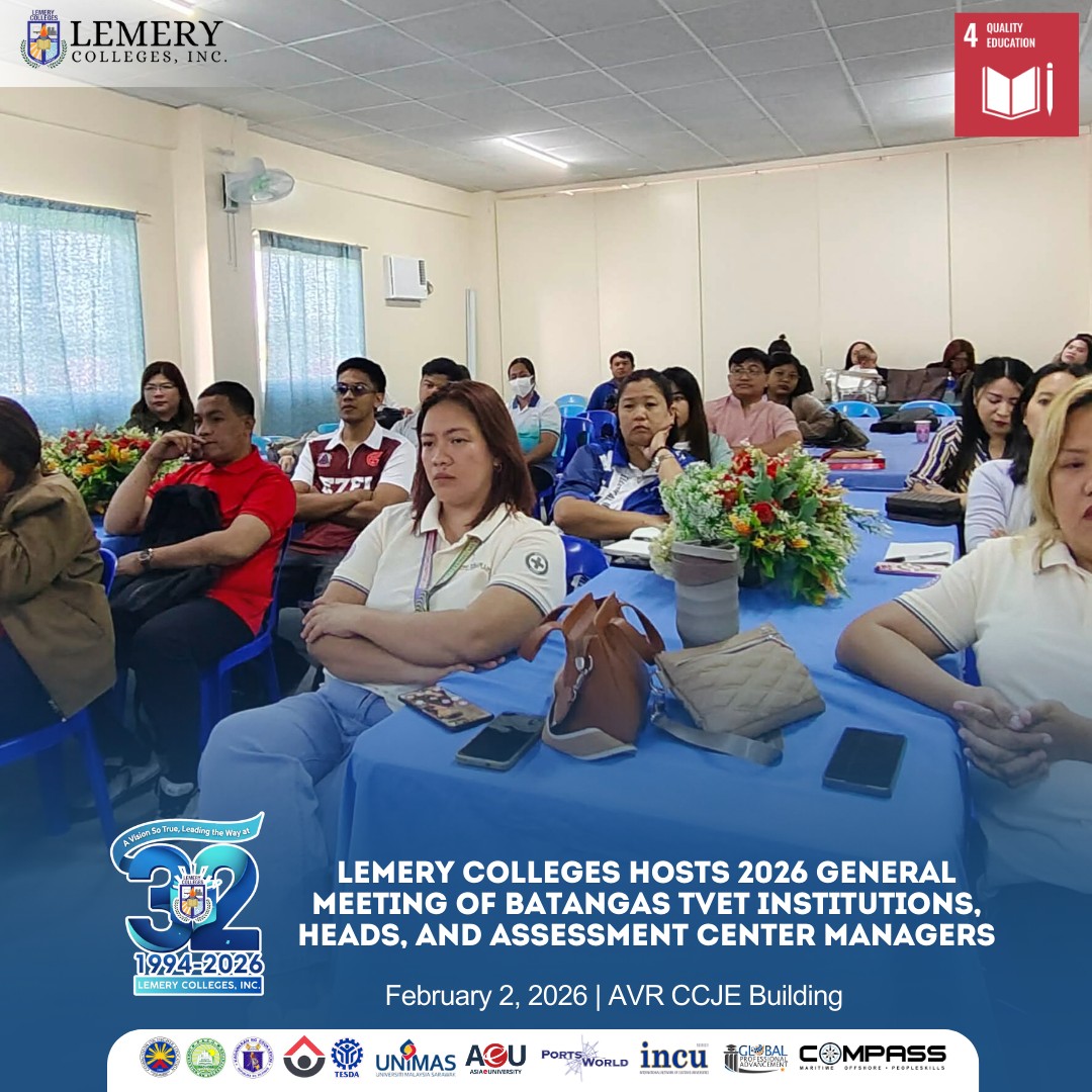 Lemery Colleges Hosts 2026 General Meeting of Batangas TVET Institutions, Heads, and Assessment Center Managers